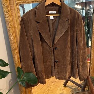 Coldwater Creek Brown Suede Blazer Jacket